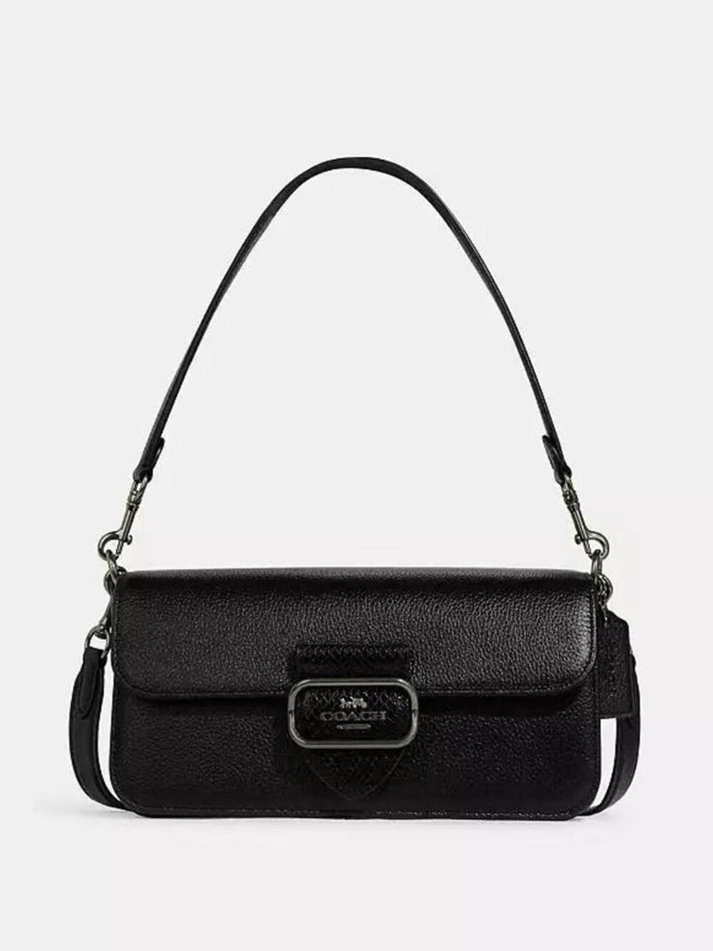 Coach Morgan Shoulder/Crossbody Bag, Black Pebbled Leather